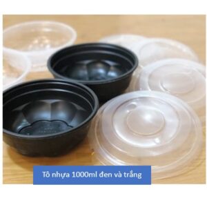 Tô nhựa 1000ml đen và trắng