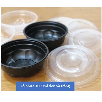 Tô nhựa 1000ml đen và trắng