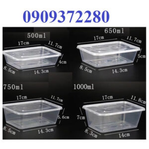 Hộp nhựa chữ nhật 1000ml