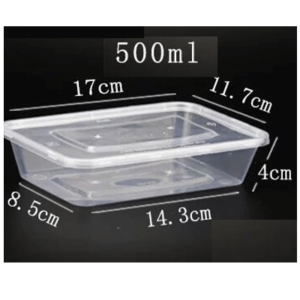 Hộp nhựa chữ nhật 500ml Màu Trắng