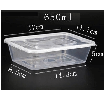 Hộp nhựa chữ nhật 650ml