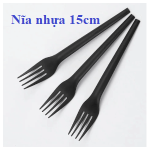 Nĩa nhựa đen dùng 1 lần